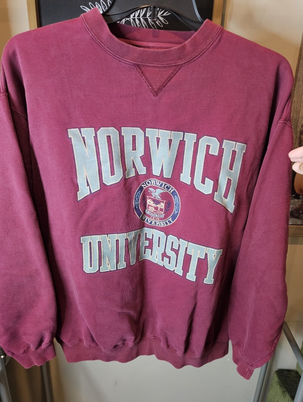 Vintage 90’s Gear For Sports Norwich Cadets University Maroon Sweatshirt sz XXL